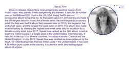 Upon its release, Speak Now received generally positive reviews from
music critics, who praised Swift's songwriting and theme