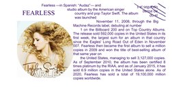Fearless —in Spanish: “Audaz”— and
studio album by the American singer
country and pop Taylor Swift. The album
was launched
N