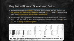 Regularized Boolean Operation on Solids 
▪Rather than using the ordinary Boolean set operators, we will instead use 
the regu