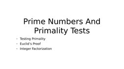 Primality Testing and Algorithms | PDF | Prime Number | Numbers