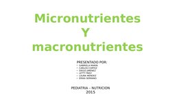 Micronutrientes
Y 
macronutrientes
PRESENTADO POR:
• GABRIELA MARIN 
• CARLOS CORTEZ
• DIEGO JIMENEZ
• LETTY PAEZ
• LAURA MEN