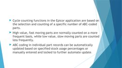 Cycle Counting Methods in Epicor | PDF | Inventory | Computing And ...