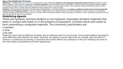 Types of Soil Stabilization Techniques
•Mechanical – The oldest types of soil stabilization  (http://globalroadtechnologystab
