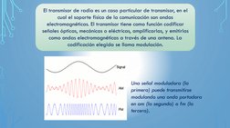 El transmisor de radio es un caso particular de transmisor, en el 
cual el soporte físico de la comunicación son ondas 
elect