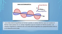 • Las ondas electromagnéticas se forman cuando un campo eléctrico (que se muestra en 
flechas rojas) pareja con un campo magn