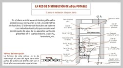 En el plano se indica con símbolos gráficos los 
accesorios que componen la red y los diámetros 
de los tubos. El diámetro de
