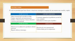 MATRIZ FODA
El cual nos permitirá para hacer frente a situaciones estratégicas complejas de una manera muy sencilla y rápida.