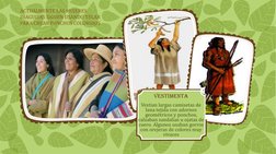 Vestimenta
Vestian largas camisetas de 
lana tejida con adornos 
geométricos y ponchos, 
calzaban sandalias u ojatas de 
cuer