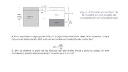Figura  6 Cambio en la altura de 
la muestra en una prueba de 
consolidación en una dimensión
4. Para la primera carga gradua