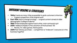 Different visions & strategies
×
1940s: Create as many titles as possible to grab customers’ attention
×
Copied competitors,