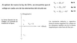 Al aplicar de nuevo la ley de Ohm, se encuentra que el
voltaje en cada uno de los elementos del circuito es:
Ec 9
Ec 10
Ec 11