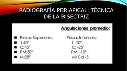 RADIOGRAFÍA PERIAPICAL: TÉCNICA 
DE LA BISECTRIZ
