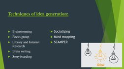 Techniques for Idea Generation | PDF | Focus Group | Brainstorming