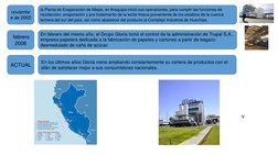 febrero
2006
En febrero del mismo año, el Grupo Gloria tomó el control de la administración de Trupal S.A., 
empresa papelera