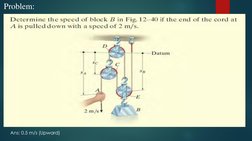 Problem:
Ans: 0.5 m/s (Upward)
