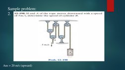 Sample problem:
2. 
Ans = 20 m/s (upward) 
