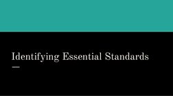 Identifying Essential Standards in Education | PDF | Curriculum | Teachers