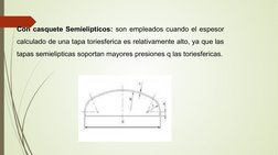 Con casquete Semielipticos: son empleados cuando el espesor 
calculado de una tapa toriesferica es relativamente alto, ya que