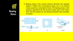 ⊙Bearing stress is the contact pressure between the separate
bodies. It differs from compressive stress, as it is an internal