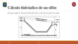 Cálculo hidráulico de un sifón
Para que cumpla su función el diseño del sifón, se debe de proceder como sigue:
12/07/2019
CIC