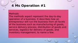 4 Ms of Operation in Entrepreneurship | PDF | Entrepreneurship | Transport