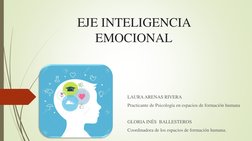 EJE INTELIGENCIA 
EMOCIONAL
LAURA ARENAS RIVERA
Practicante de Psicología en espacios de formación humana
GLORIA INÉS  BALLES