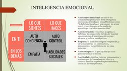 INTELIGENCIA EMOCIONAL
Autocontrol emocional: es uno de los 
componentes principales de la inteligencia 
emocional, definida