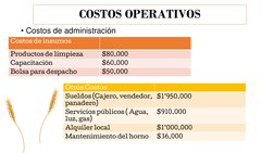 COSTOS OPERATIVOS
• Costos de administración
Costos de insumos
Productos de limpieza
$80.000
Capacitación
$60.000
Bolsa para