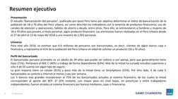 6
© 2018 Ipsos.
Presentación
El estudio “bancarización del peruano”, publicado por Ipsos Perú tiene por objetivo determinar e