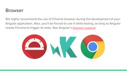 Browser
We highly recommend the use of Chrome browser during the development of your 
Angular application. Also, you’ll be fo