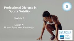 EQF Level 5 
Professional Diploma 
Professional Diploma in 
Sports Nutrition
Module 1
Lesson 7:
How to Apply Your Knowledge
