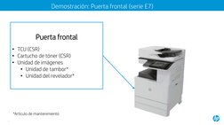 Puerta frontal
• TCU (CSR)
• Cartucho de tóner (CSR)
• Unidad de imágenes 
• Unidad de tambor*
• Unidad del revelador*
*Artic
