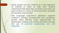 Some people use this method as a first approach 
to reading in order to help their student 
understand that what they’ve dra