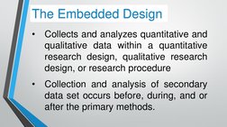 Embedded Mixed Methods Design Overview | PDF | Qualitative Research ...