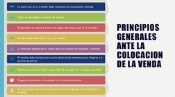 PRINCIPIOS 
GENERALES 
ANTE LA 
COLOCACION 
DE LA VENDA
La parte que se va a vendar debe colocarse en una posición cómoda.
El