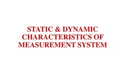 Static and Dynamic Characteristics of Instruments | PDF | Accuracy And ...