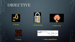 OBJECTIVE
• Access
• Authentication
• • Non-repudiation
Confidentiality
• Integrity
