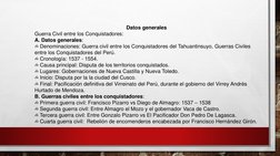 Datos generales
Guerra Civil entre los Conquistadores:
A. Datos generales:
✍Denominaciones: Guerra civil entre los Conquistad