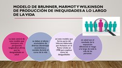 MODELO DE BRUNNER, MARMOT Y WILKINSON 
DE PRODUCCIÓN DE INEQUIDADES A LO LARGO 
DE LA VIDA
La tesis central de 
este modelo q
