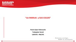 “LA FAMILIA  y SUS CICLOS”
Paulo López Valenzuela
Trabajador Social
UAIFVFS - PNCVFS
