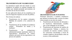 TRANSFERENCIA DE VALORES FIJOS
Los beneficios totales del sitio donde se va ha
establecer la política se estiman tomando los
