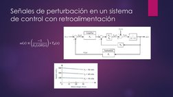 Señales de perturbación en un sistema 
de control con retroalimentación
ω 𝑠≅
−1
𝐺1 𝑠𝐻(𝑠) ∗𝑇𝑑(𝑠)
