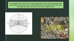 En el diagrama solar  de la Fig. es notorio que durante todo el año existe asolamiento 
tanto al este como al oeste, por el n