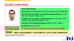 © ITJ
Faculty Credentials:
B.Tech (Mechanical)
Honored by IIT Guwahati for Techniche Representative in Year 2011
Certified
