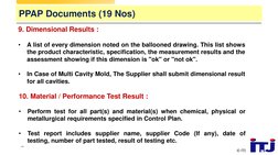 © ITJ
10
9. Dimensional Results :
•
A list of every dimension noted on the ballooned drawing. This list shows
the product cha