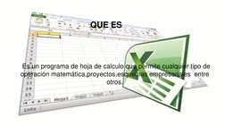 QUE ES
Es un programa de hoja de calculo que permite cualquier tipo de 
operación matemática,proyectos,esquemas empresariales