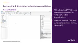 Engineering & Schematics technology consolidation 
• A New Drawing CANVAS based 
on our own technology to 
remove 3rd parties