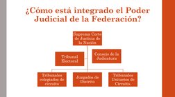 ¿Cómo está integrado el Poder 
Judicial de la Federación?
Consejo de la 
Judicatura 
Suprema Corte 
de Justicia de 
la Nación