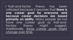 Trait and Factor Theory in Career Counseling | PDF | Career & Growth ...