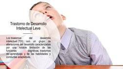 Trastorno de Desarrollo 
Intelectual Leve
Los trastornos 
del 
desarrollo 
intelectual (TDI) 
son un grupo de 
alteraciones d